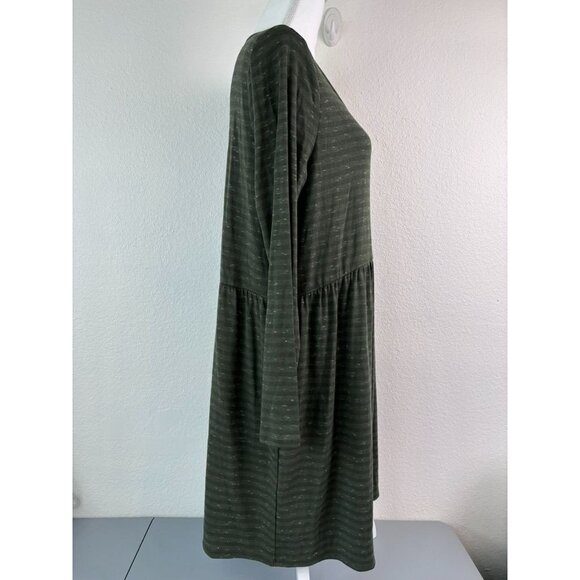 PureJill J.‎ Jill women's large green striped knit fit and flare mini dress - Picture 3 of 6